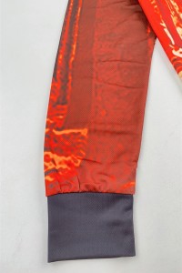 Design Contrasting Color Men's Long Sleeve Collar Dye Sublimation Polo Shirt Customized Dye Sublimation Tree Polo Shirt Dye Sublimation Supplier P1473 side view